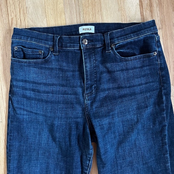 PISTOLA monroe cigarette crop high rise straight leg jeans dark wash size 32 - Picture 5 of 15